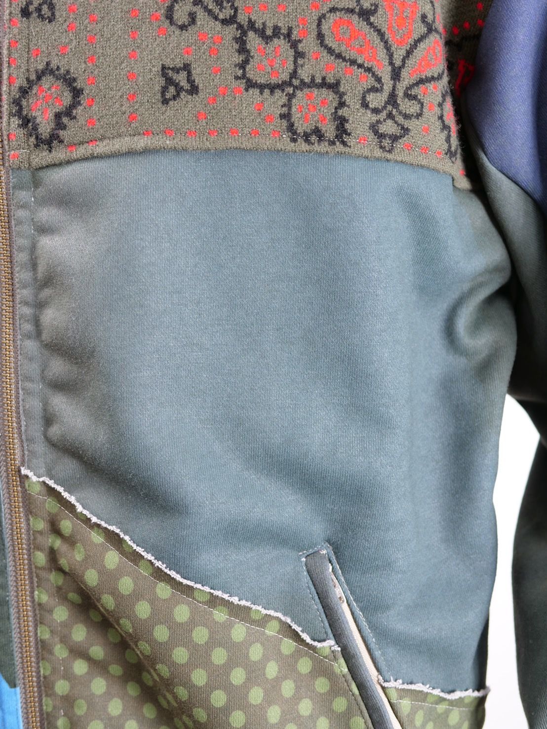 【異素材を組み合わせた逸品】ONE-1009 / HOODED BLOUSON / レイヤードZIPパーカー