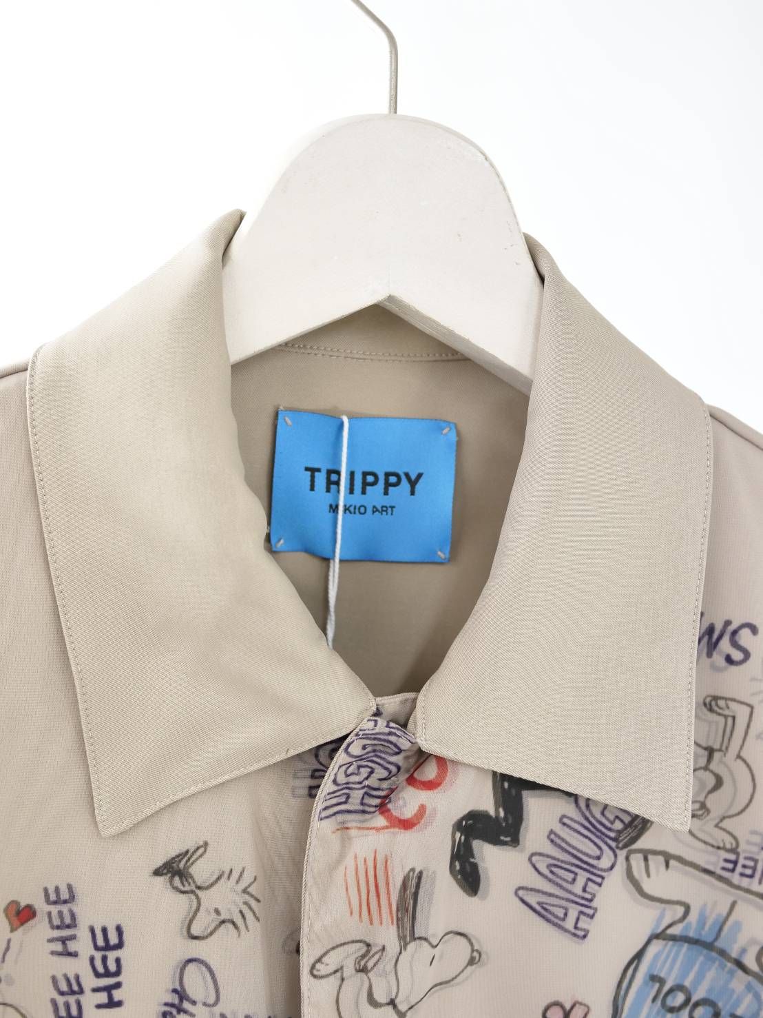 【スヌーピーシリーズ】 TR-014 / コーチジャケット / PEANUTS / SNOOPY / ライセンス商品 / 3Dアート / スヌーピーデザイン / BEIGE / UNISEX