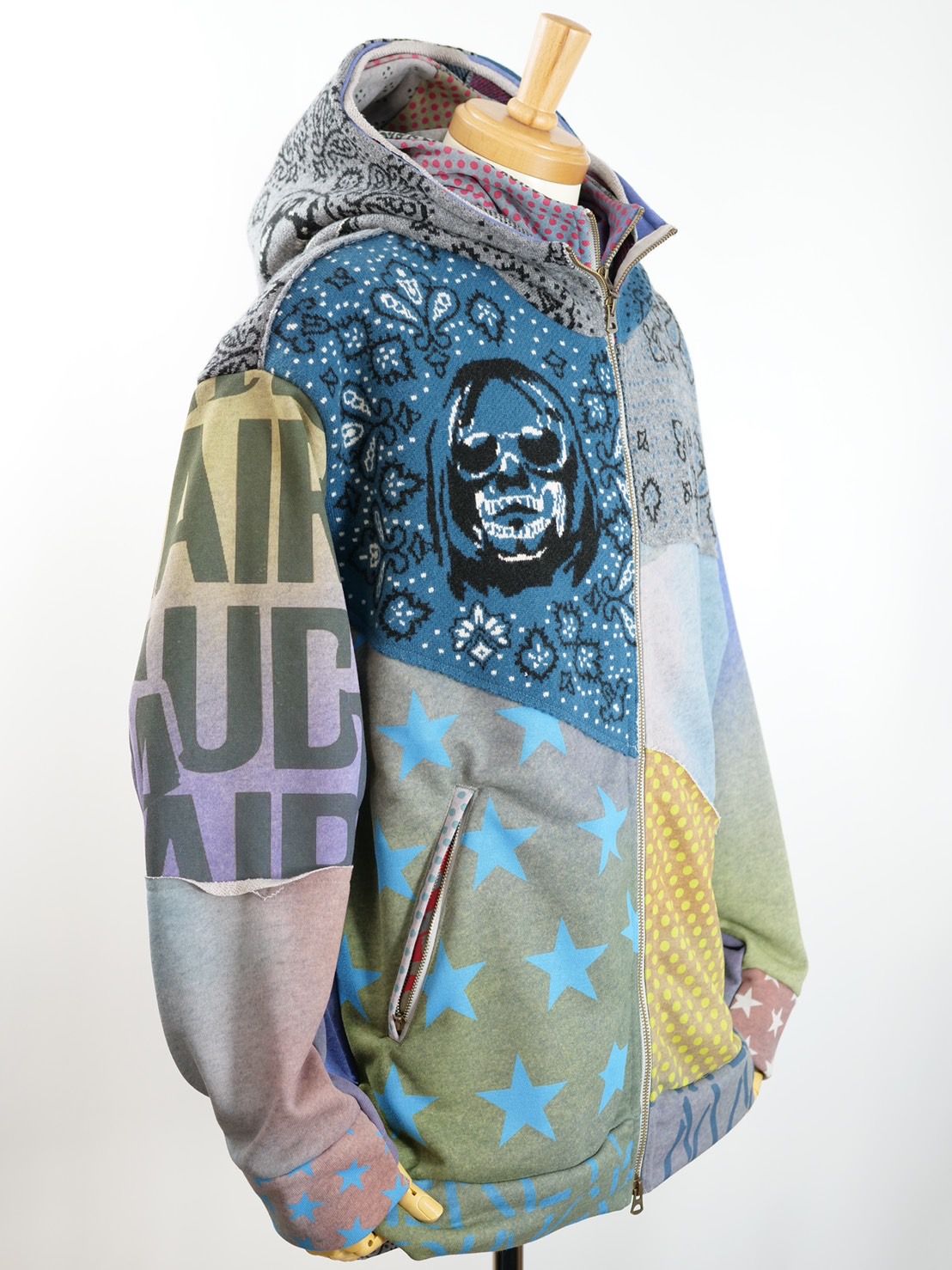 【異素材を組み合わせた逸品】ONE-1009 / HOODED BLOUSON / レイヤードZIPパーカー