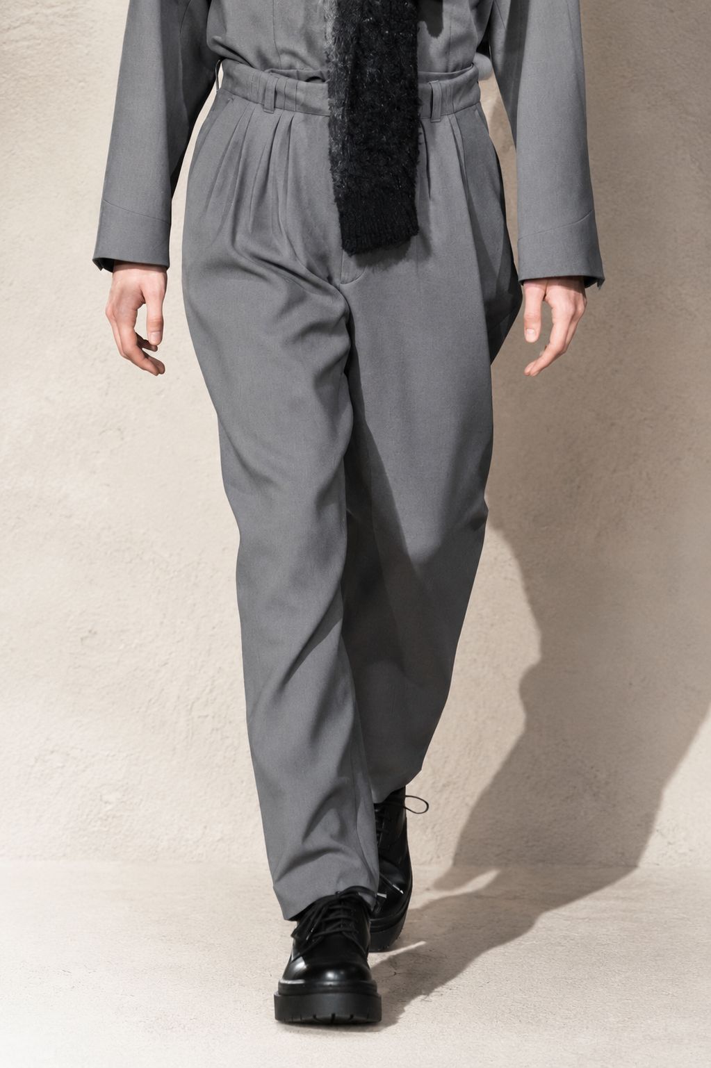 【Double cross 4 tuck trousers】 4タック / ソフィダブルクロス  / グレー / ワイドスラックス / メンズ