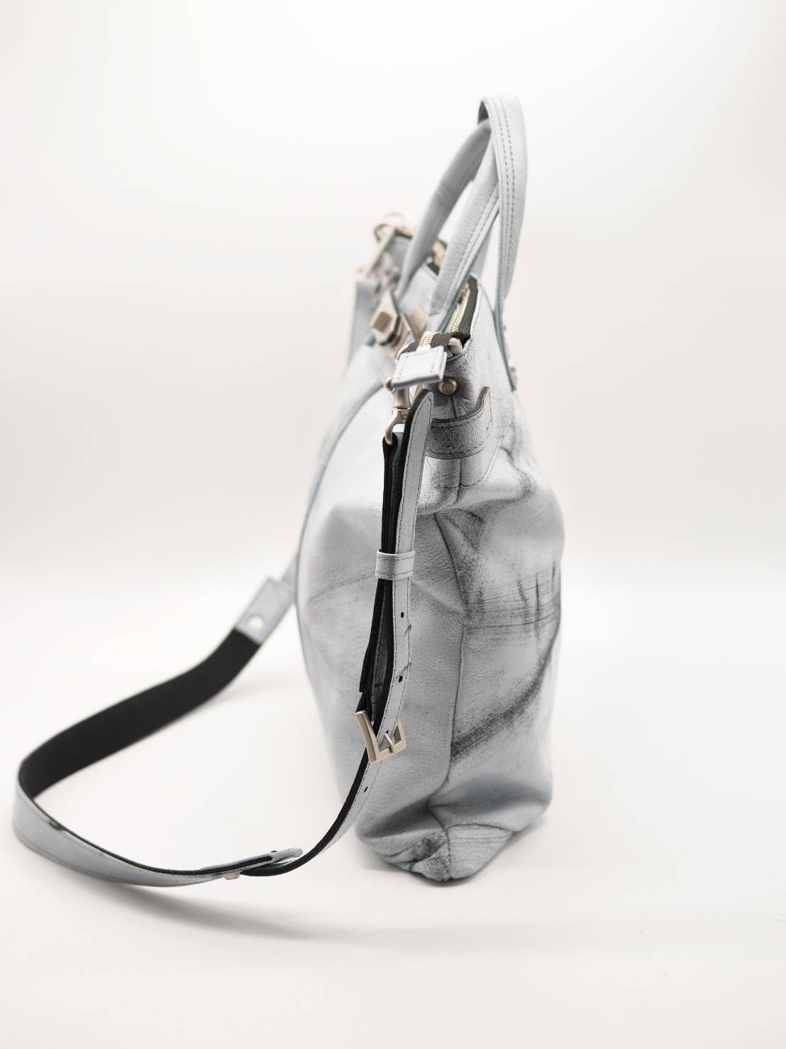 M.U.L 日本製 本革ヘルメットバッグ ヴィンテージホワイト｜2WAY ショルダートート｜姫路レザー使用｜メンズ レディース UNISEX