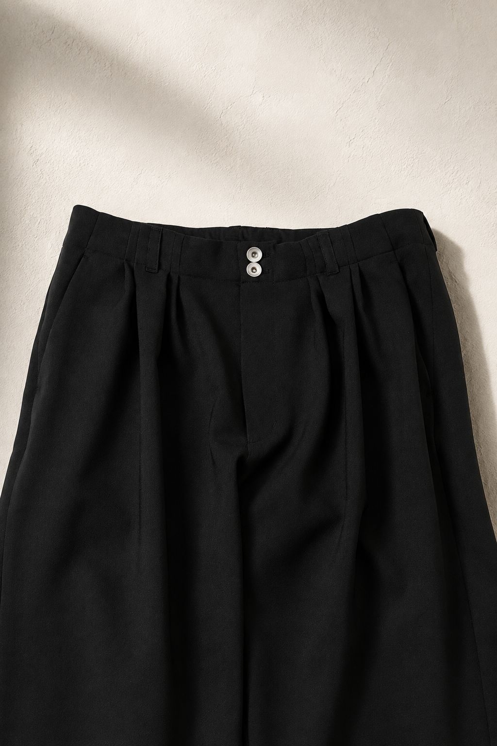 【Double cross 4 tuck trousers】 4タック / ソフィダブルクロス  / ブラック / ワイドスラックス / メンズ