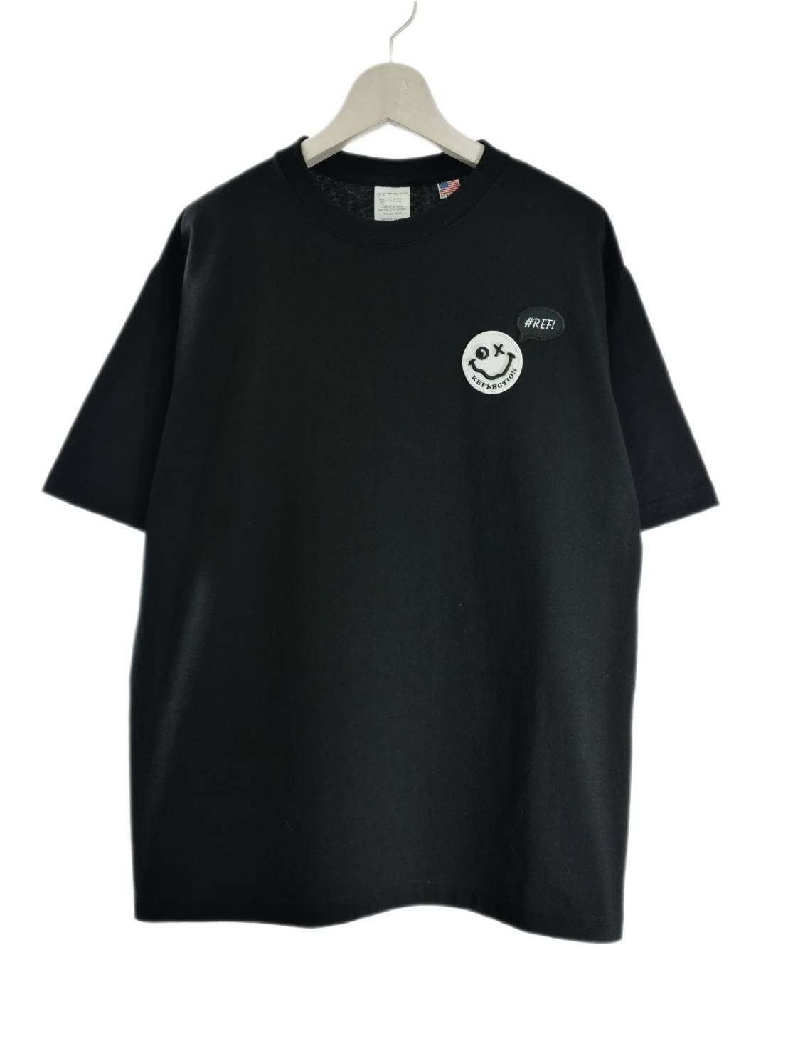 「リメイクTシャツ」 ニコちゃんTシャツ /ワッペン / BLACK  / ユニセックス / usaコットン tシャツ