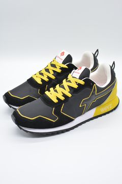 JET-M /BLK×YEL/ローカットスニーカー「スウェード×ナイロン×レザーの異素材コンビネーション」