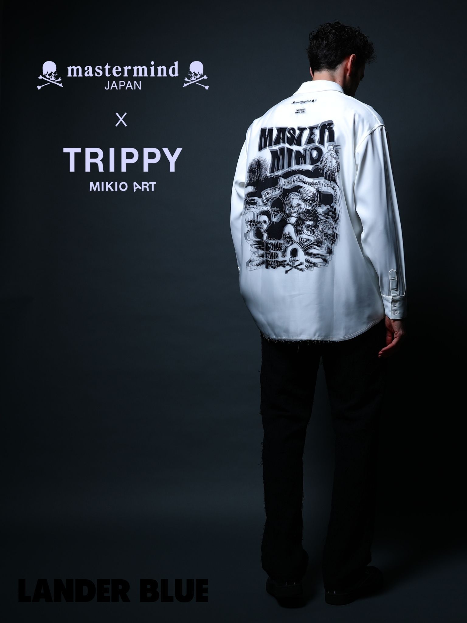 1月17日からの販売【mastermind JAPAN コラボレーション】 TRMM-4 ROCK STARS / SHIRT /WHITE/ 3Dアート/ UNISEX/