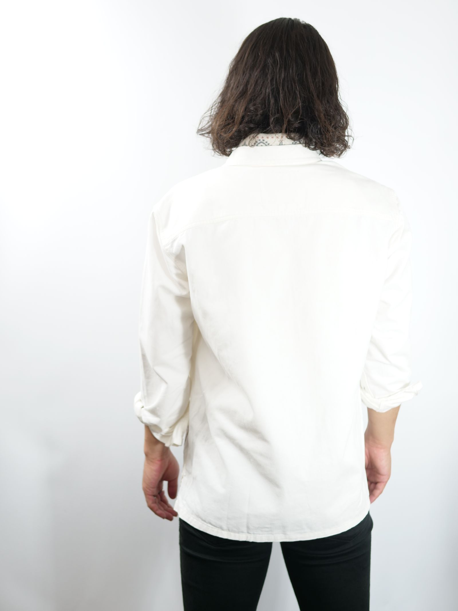 【今期トレンドの大人ミリタリー】ONE-997 / MILITARY SHIRT / ミリタリーシャツ / カシミアニットドッキング / ハンドメイド