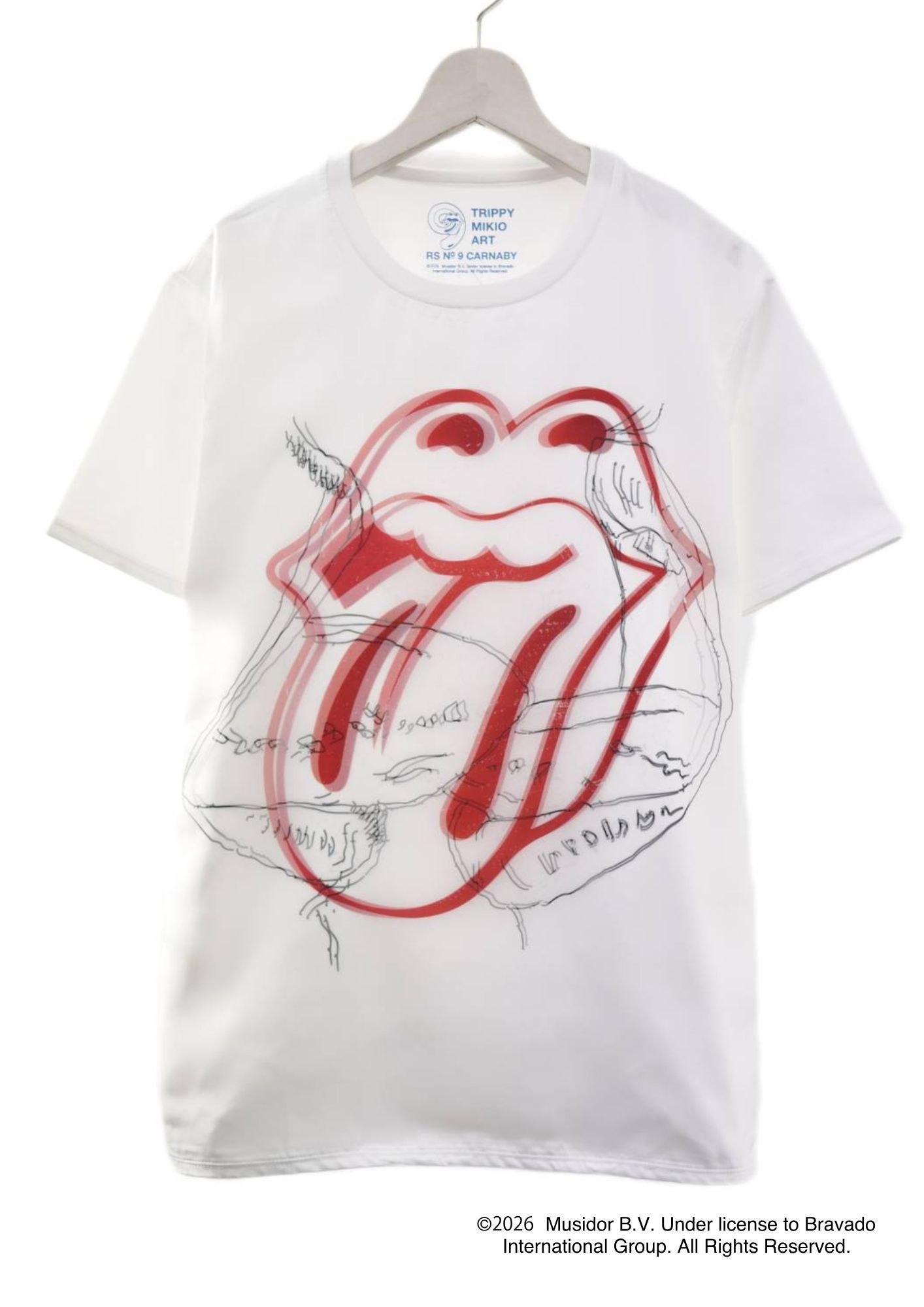 【The Rolling Stone】 RS No.9 CARNABYコラボレーション / TR-133 RS LIP&TONG SKETCHES  / 3DTシャツ/ WHITE/ ユニセックス