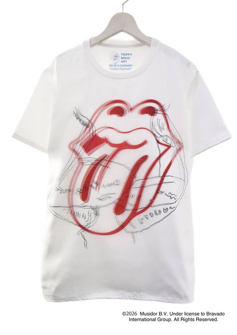 【The Rolling Stone】 RS No.9 CARNABYコラボレーション / TR-133 RS LIP&TONG SKETCHES  / 3DTシャツ/ WHITE/ ユニセックス