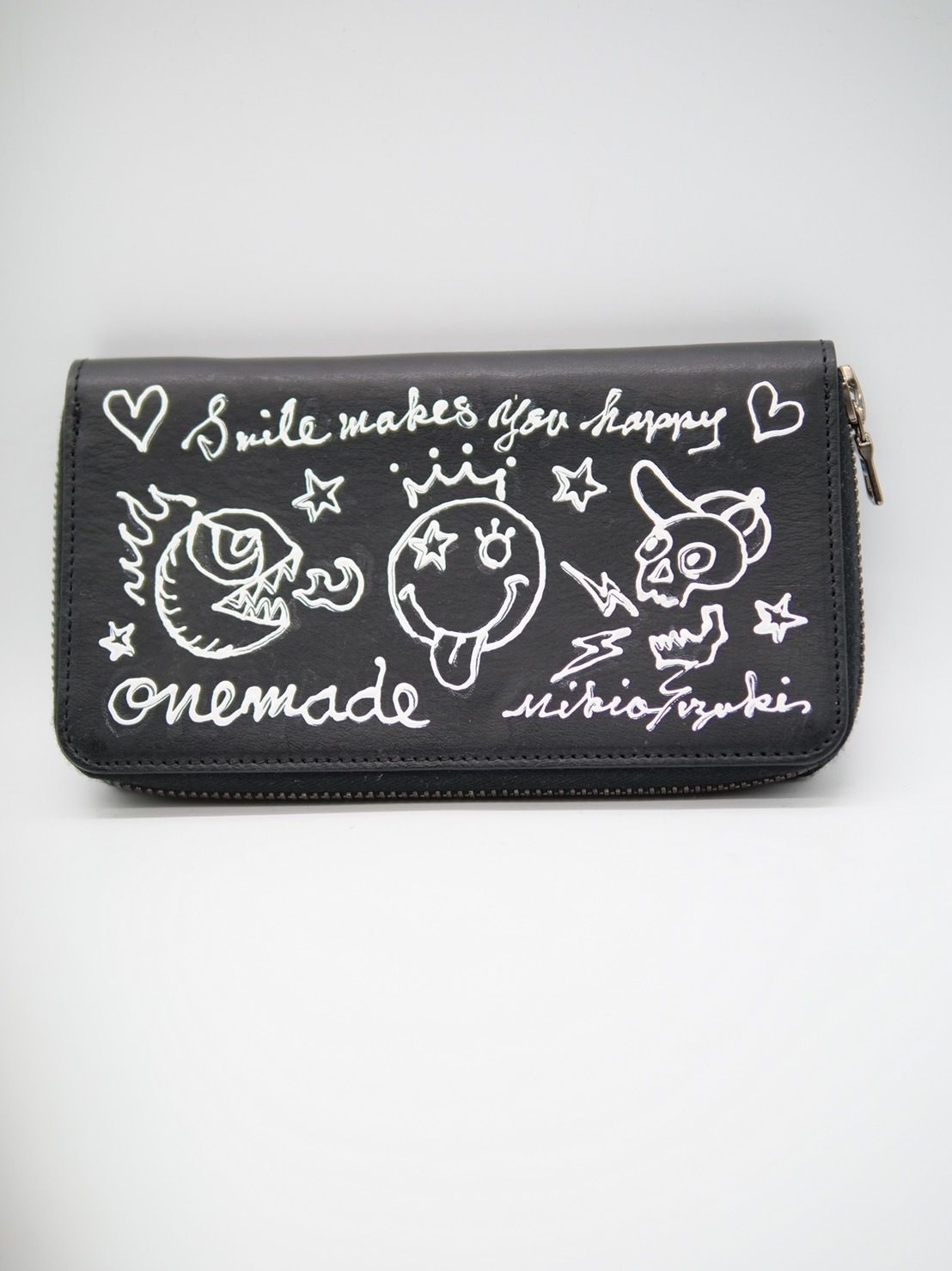 【イタリアンレザー長財布】ONEMADE×KATSUYUKIKODAMA / BLACK ブラック / レザー/ハンドペイント