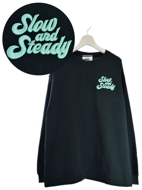 【3D刺繍】LANDER BLUE オリジナル / 長袖T刺繍Tシャツ / 高品質な厚手Tシャツ / 9オンス / ビックシルエット / ヘビーウェイトTシャツ / ヘビーオンスTシャツ