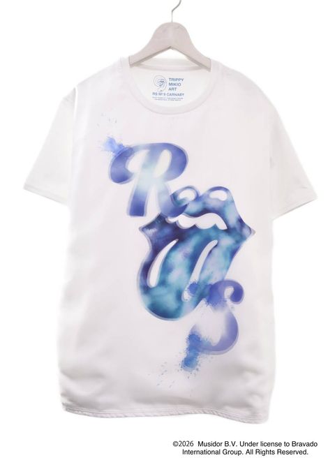 【The Rolling Stone】 RS No.9 CARNABYコラボレーション /TR-134  RE LIP&TONG INK 3DTシャツ/ WHITE/ ユニセックス