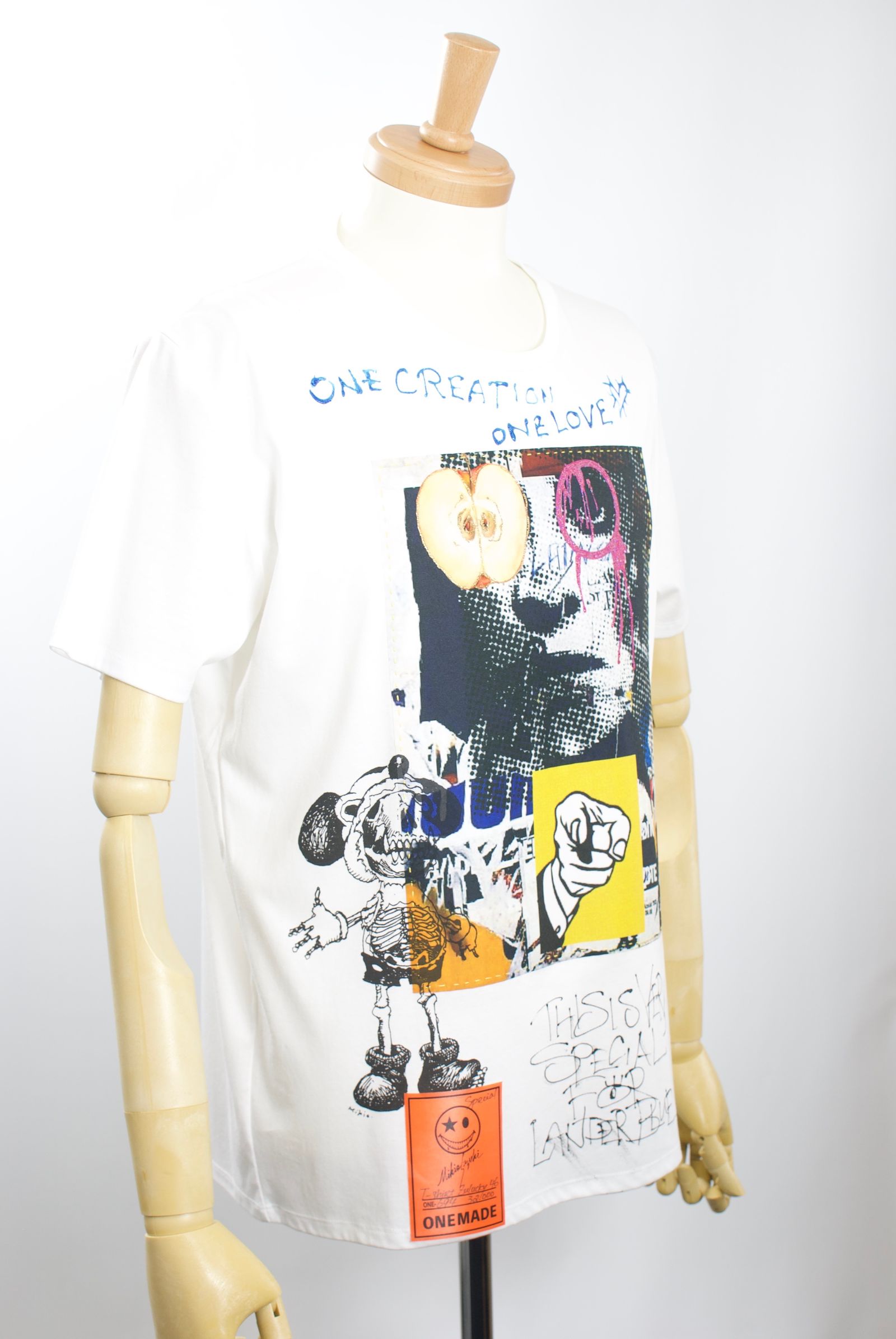 ONE-694 ZULUCKY 46サイズ /  ハンドメイド / LANDER BLUE 別注モデル  / 1点もの /アートTシャツ