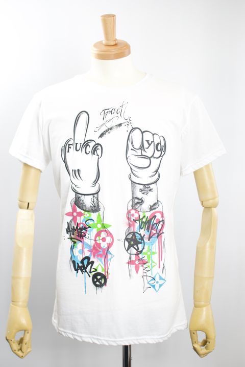 TR159M / FUCK YOU /グラフティーTシャツ / アート / MADE IN ITALY