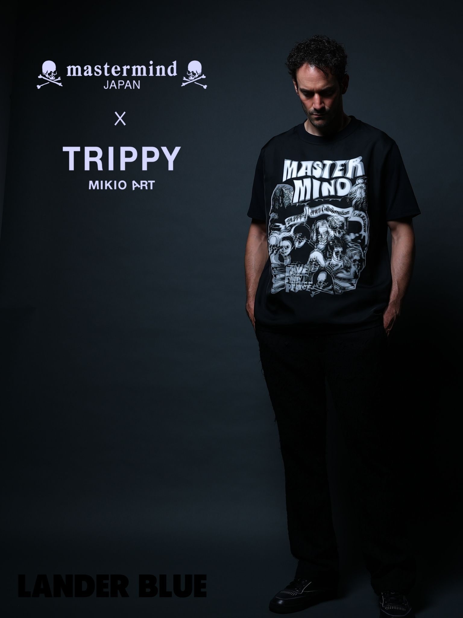 1月17日からの販売【mastermind JAPAN コラボレーション】 TRMM-003 ROCK STARS /T-SHIRT / BLACK/ 3Dアート/ UNISEX/