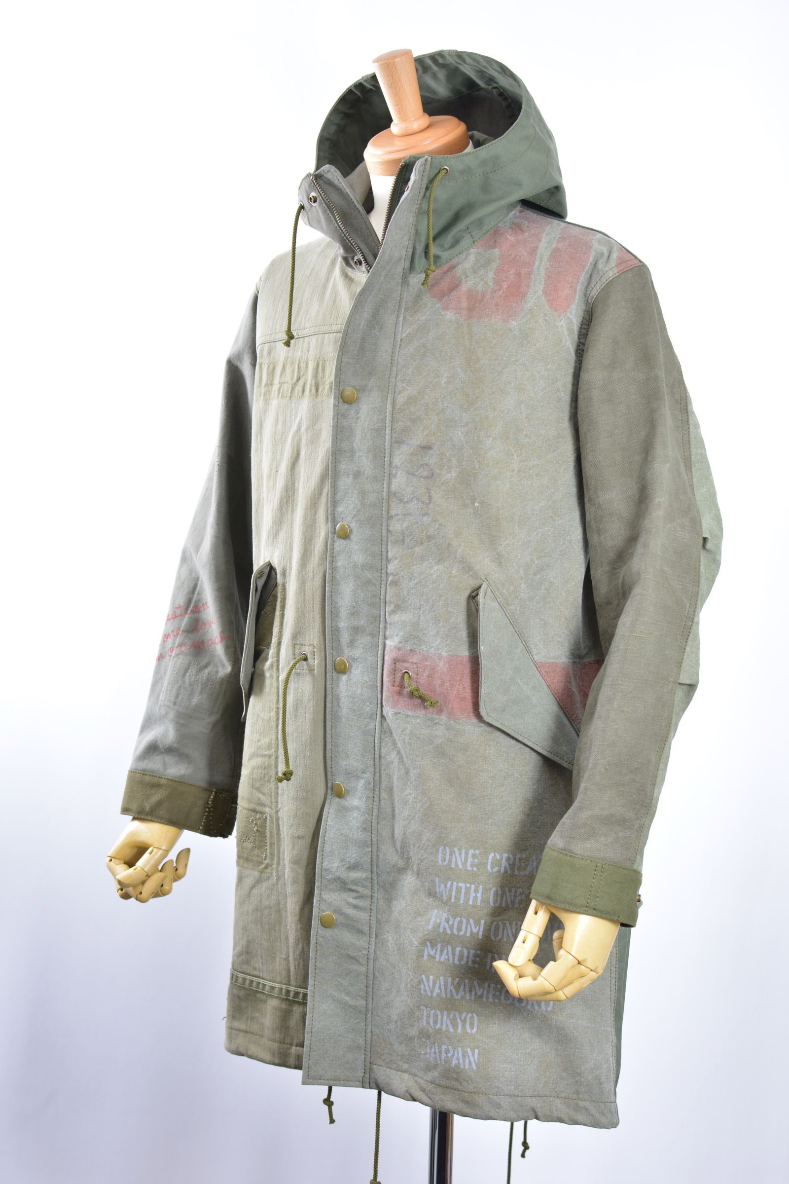 ONEMADE REBUILD LINE / ONE-640 MOZ COAT / ヴィンテージモッズコート / HAND MADE / アートブランド / フランスダッフルバッグ解体