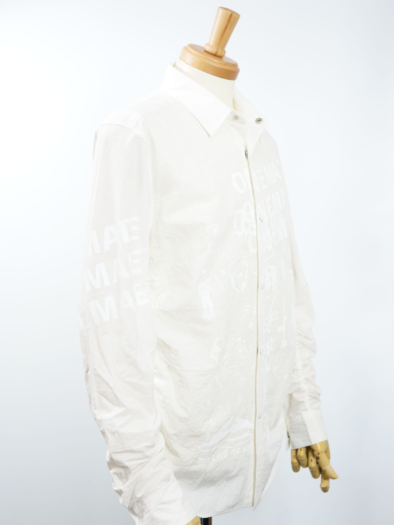 ONE-743 MILITARY SHIRTS / ホワイト / 麻混シャツ / ハンドメイドブランド/ 日本製