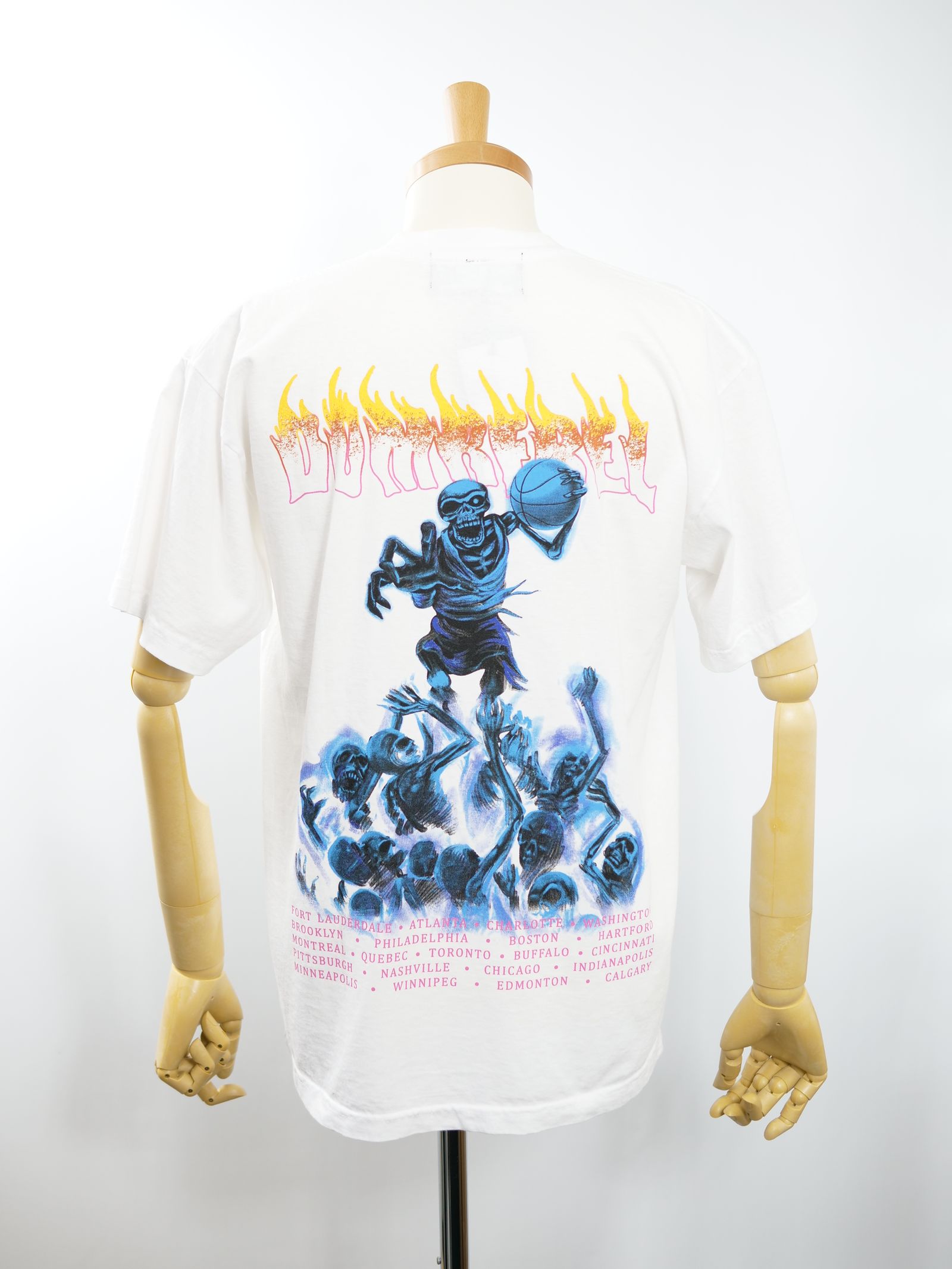 BASKET BONES BOX T SHIRT / WHITE / 白色 / オーバーサイズ  / USA産コットン / ヘビーオンス /厚手