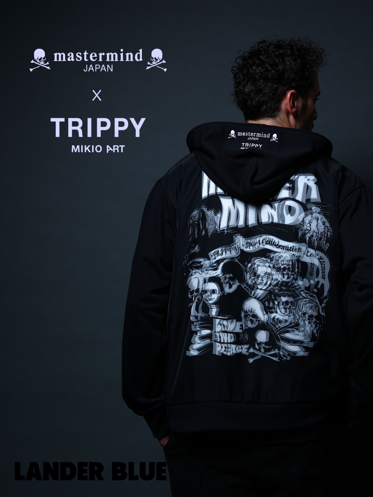 1月17日からの販売【mastermind JAPAN コラボレーション】 TRMM-005 ROCK STARS / ZIP PARKA /BLACK/ 3Dアート/ UNISEX/