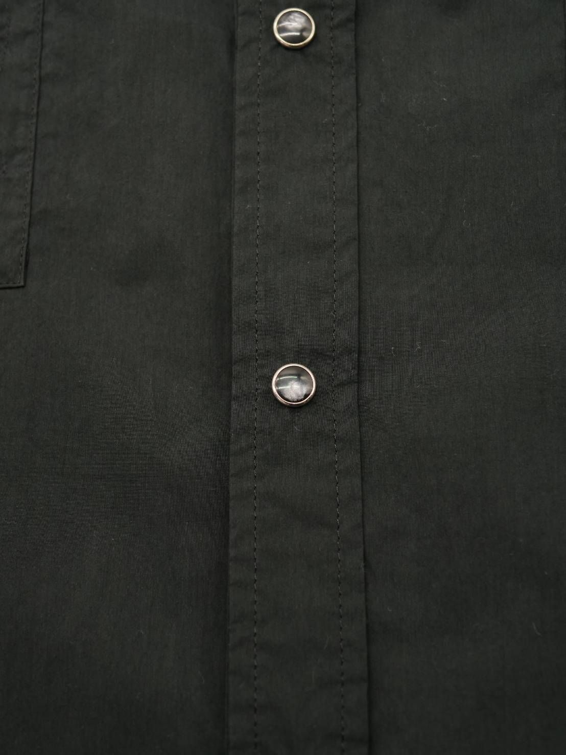 【高密度タイプライター生地のウエスタンシャツ】 BLACK / オーバーサイズシャツ