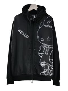【3Dハローキティデザイン】アートパーカー / ZIPパーカー / サンリオ / BLACK / ユニセックス