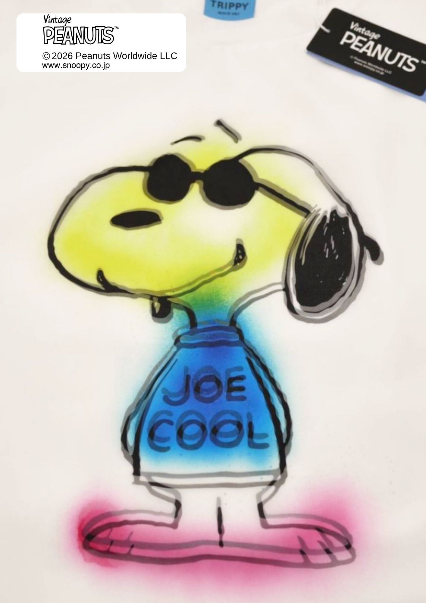 【PEANUTS SNOOPY】 TR-055 / スヌーピー3DプリントTシャツ/ WHITE / UNISEX
