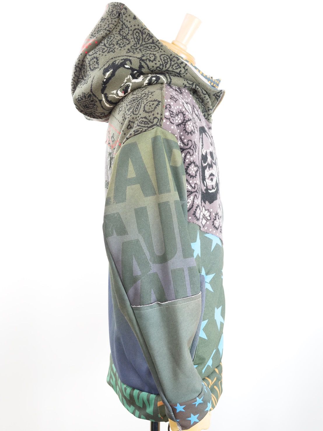 【異素材を組み合わせた逸品】ONE-1009 / HOODED BLOUSON / レイヤードZIPパーカー