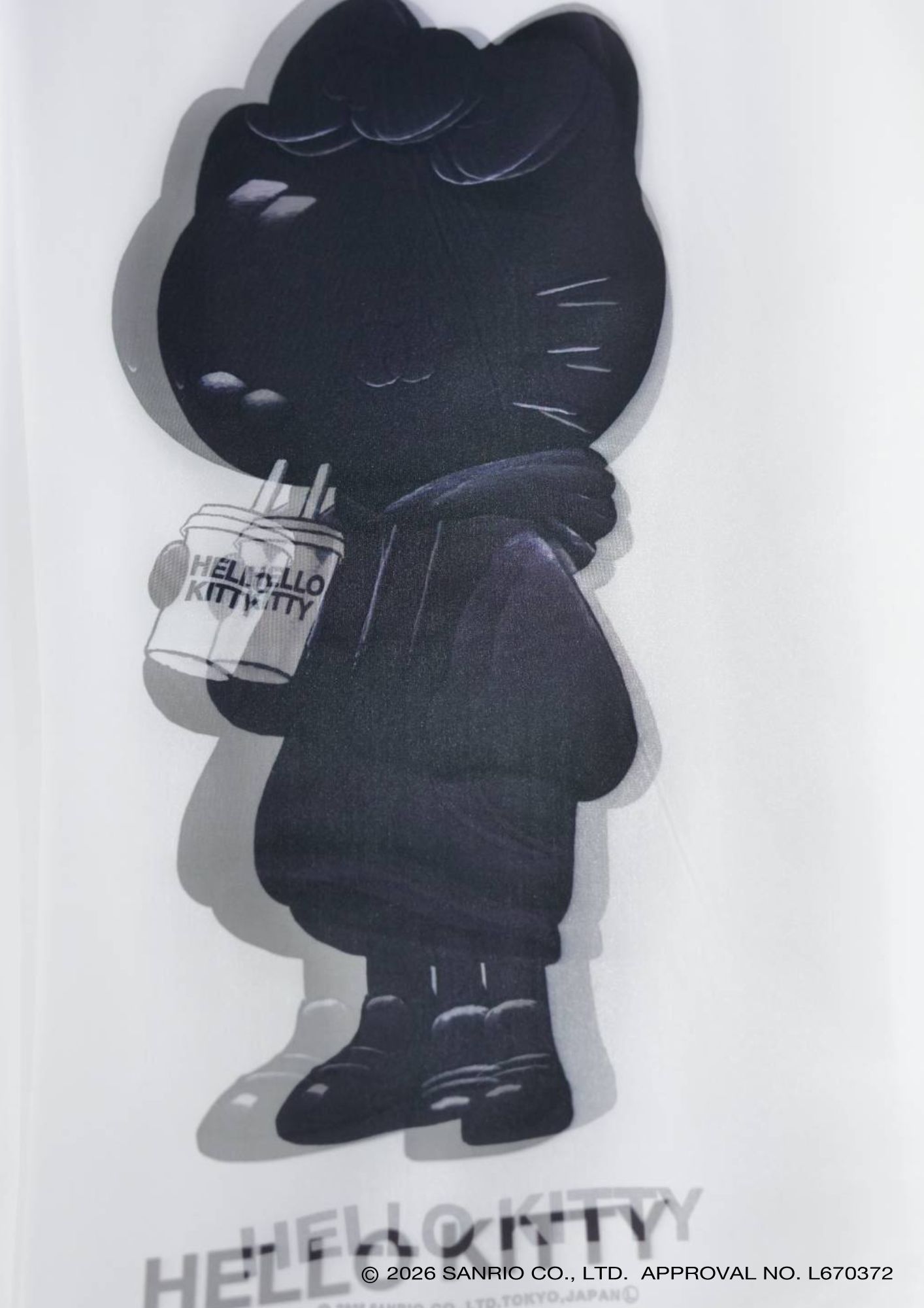 【HELLO KITTY デザイン】TR-048 / 3DアートTシャツ /サンリオキャラクターコラボ /WHITE / ユニセックス