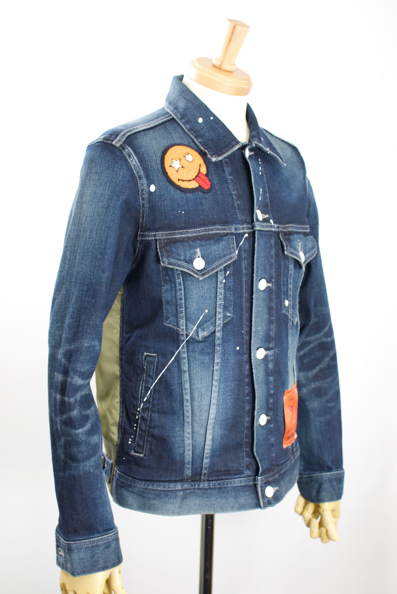 ONE-656A MA-1 DENIM JACKET  / デニムジャケット / デニム×ナイロン / Hand Made / ハンドメイド  / ハンドペイント