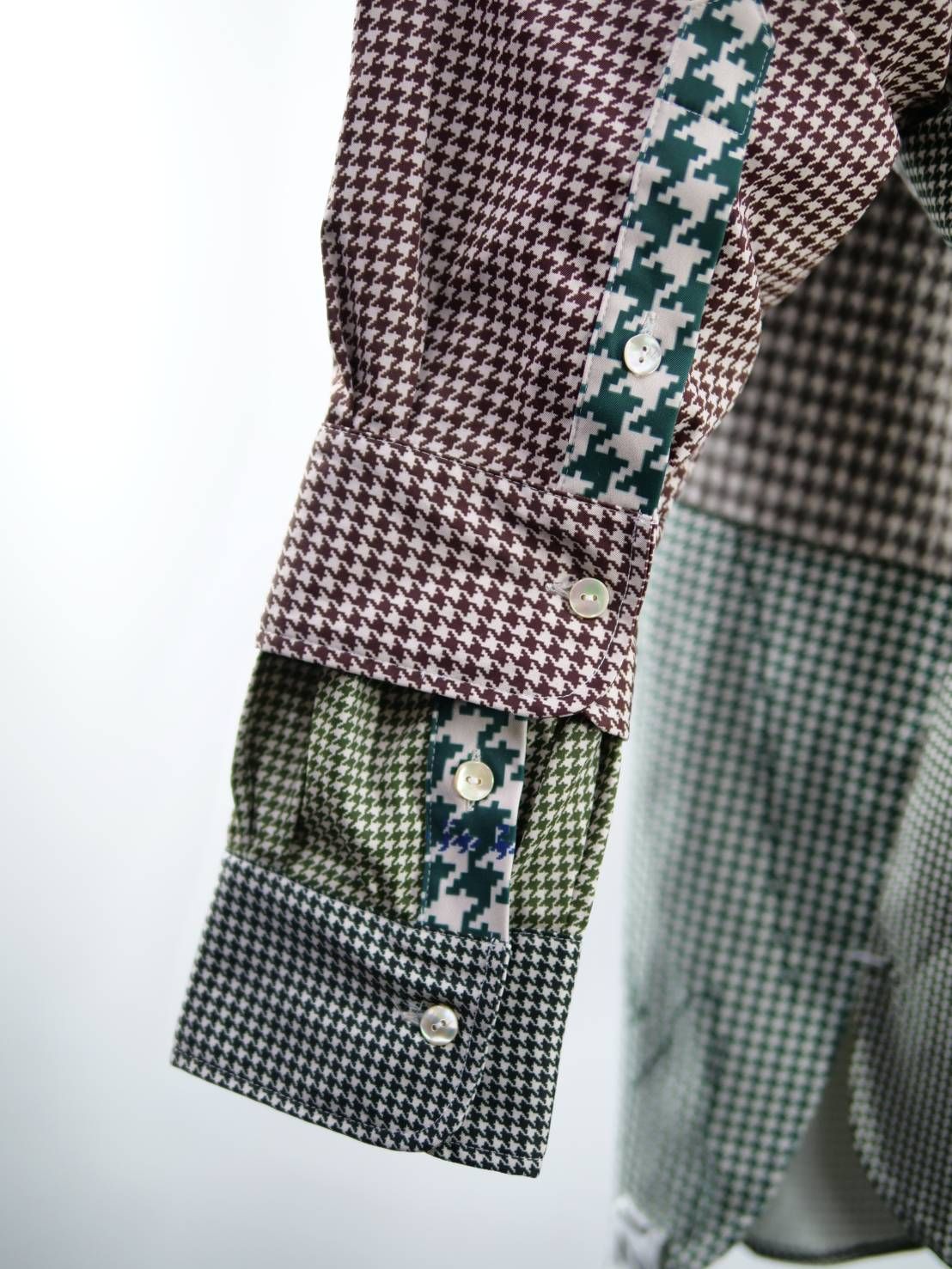 異なるチドリ柄を組み上げたモードシャツ｜40代からの大人に似合う一着｜オーバーサイズ｜ユニセックス