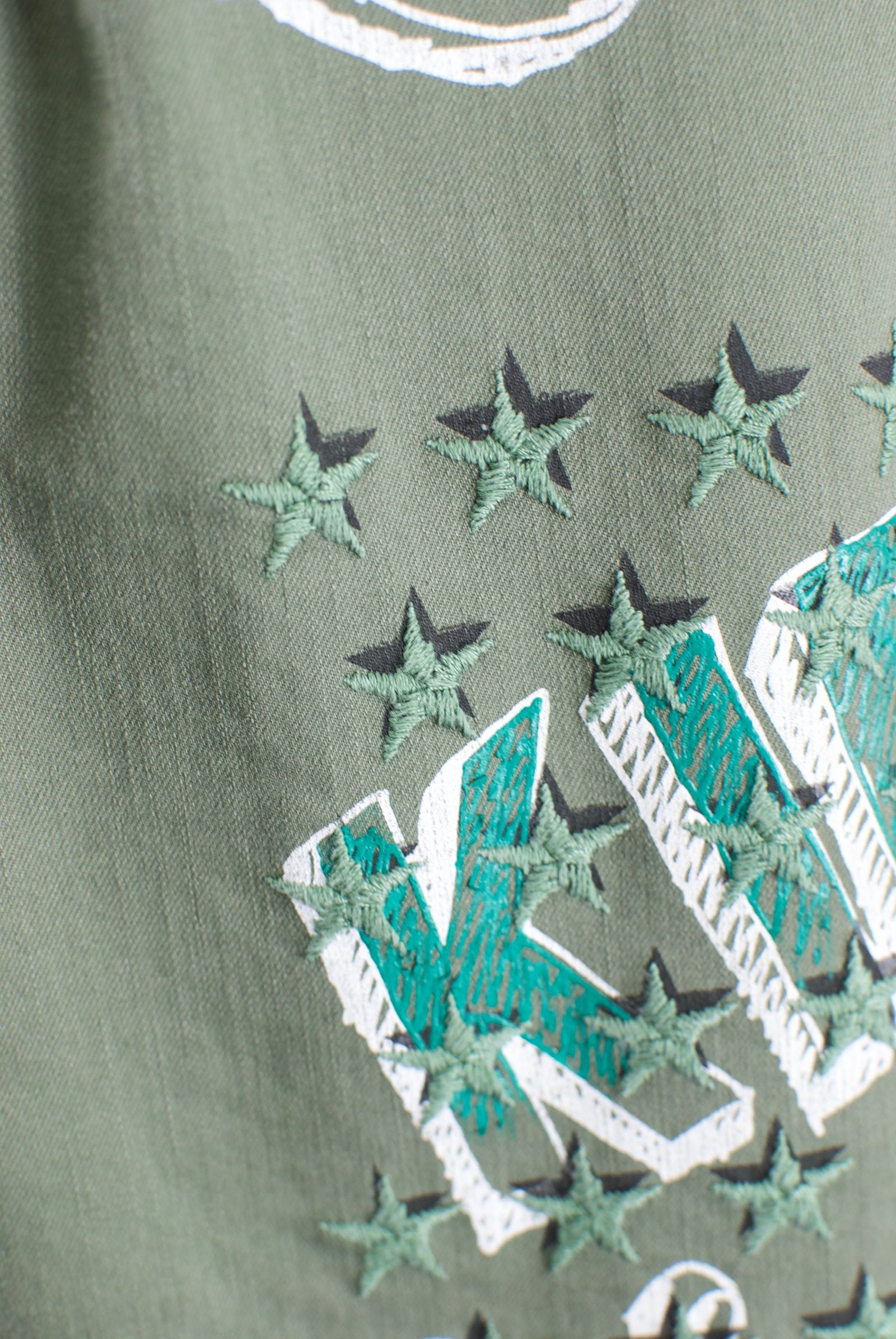 ONE-512 Long Military Shirt / ミリタリーシャツ / Hand Made / ハンドメイド / Dog / ハンドペイント