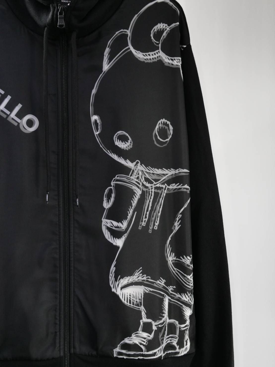 【3Dハローキティデザイン】アートパーカー / ZIPパーカー / サンリオ / BLACK / ユニセックス