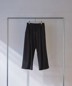 【軽やかに大人っぽく】 2タックワイドスラックス  / 薄手素材 / BLACK / ブラック / ポプリン素材 / イージーケア
