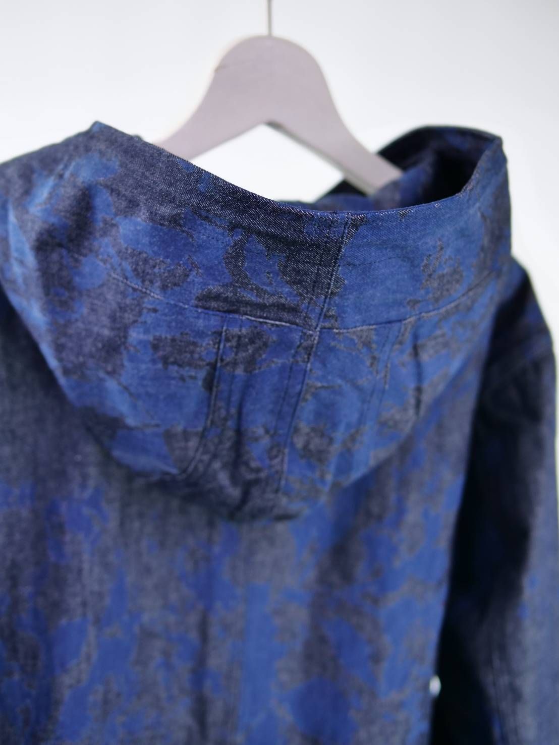 【1点物】ブリーチ花柄プリント モッズコート｜ミリタリー×現代アート｜大人のための3シーズンアウター