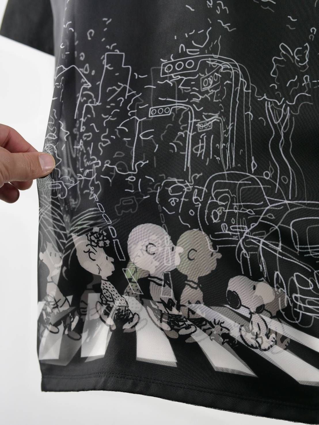 【スヌーピーシリーズ】 TR-098 / PEANUTS / SNOOPY / ライセンス商品 / 3Dアート / スヌーピーTシャツ / BLACK / UNISEX