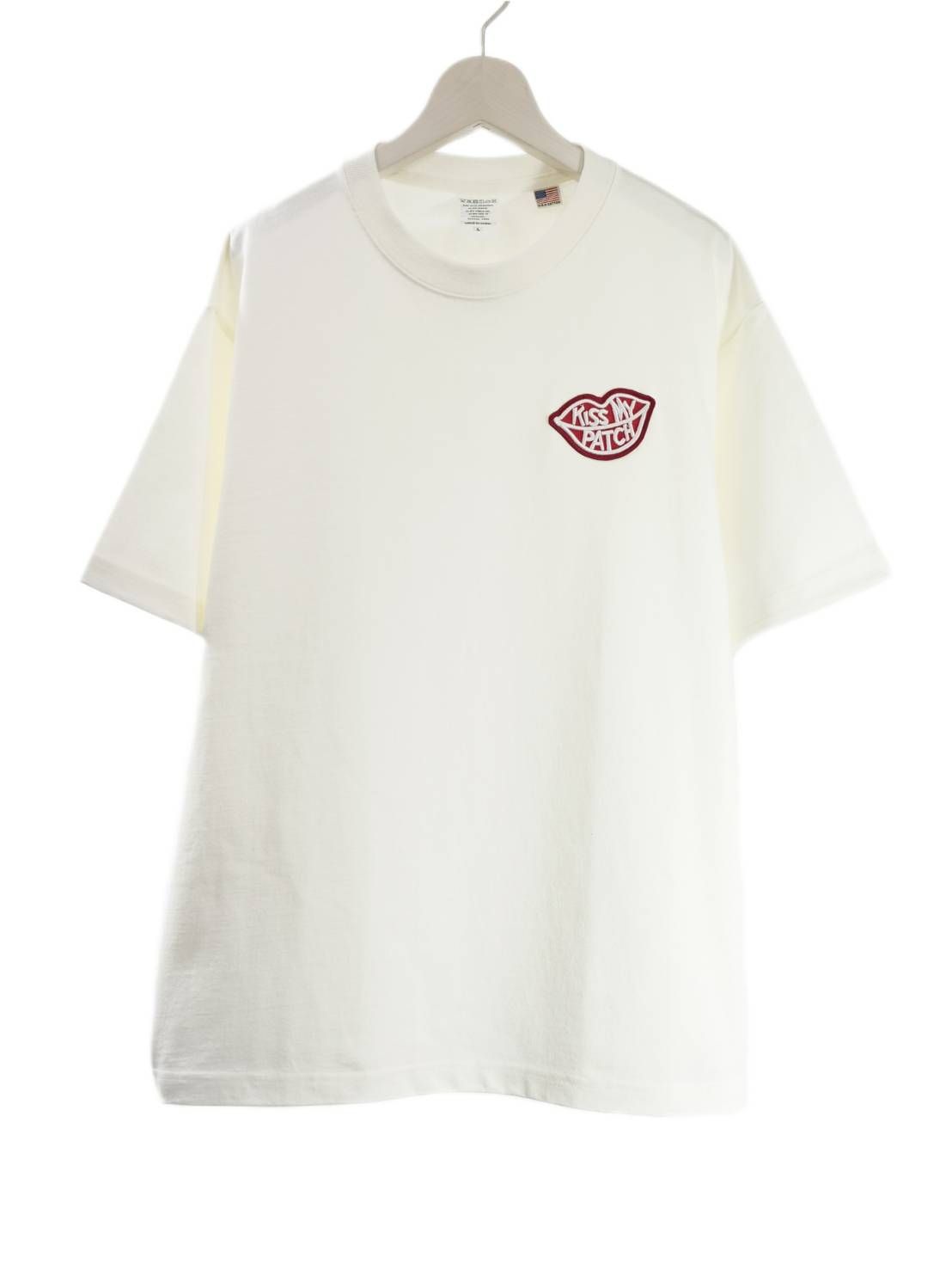 「リメイクTシャツ」 キスマークTシャツ /ワッペン / KISSMY PATCH / WHITE  / ユニセックス / usaコットン tシャツ