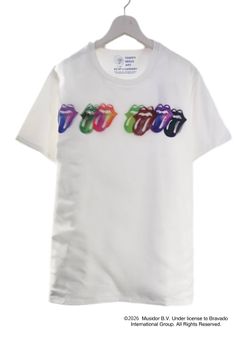 【The Rolling Stone】 RS No.9 CARNABYコラボレーション /TR-136 RS LIP&TONG 7LIPS    3DTシャツ / WHITE/ ユニセックス