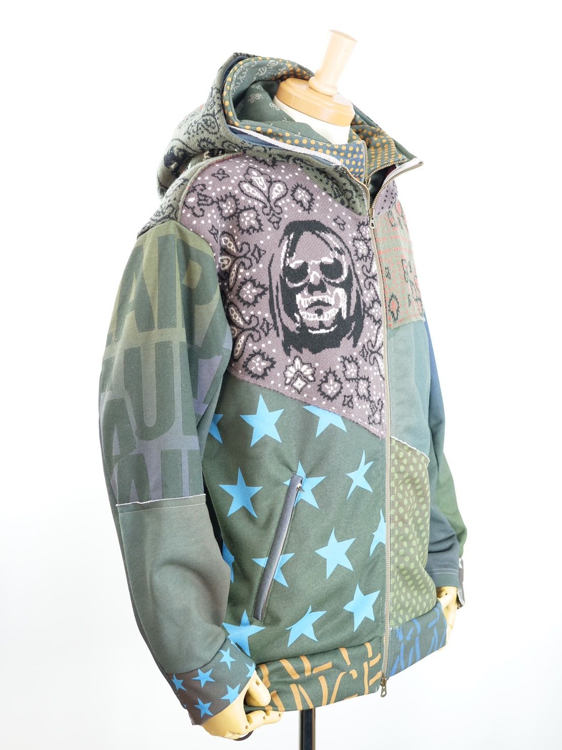 【異素材を組み合わせた逸品】ONE-1009 / HOODED BLOUSON / レイヤードZIPパーカー