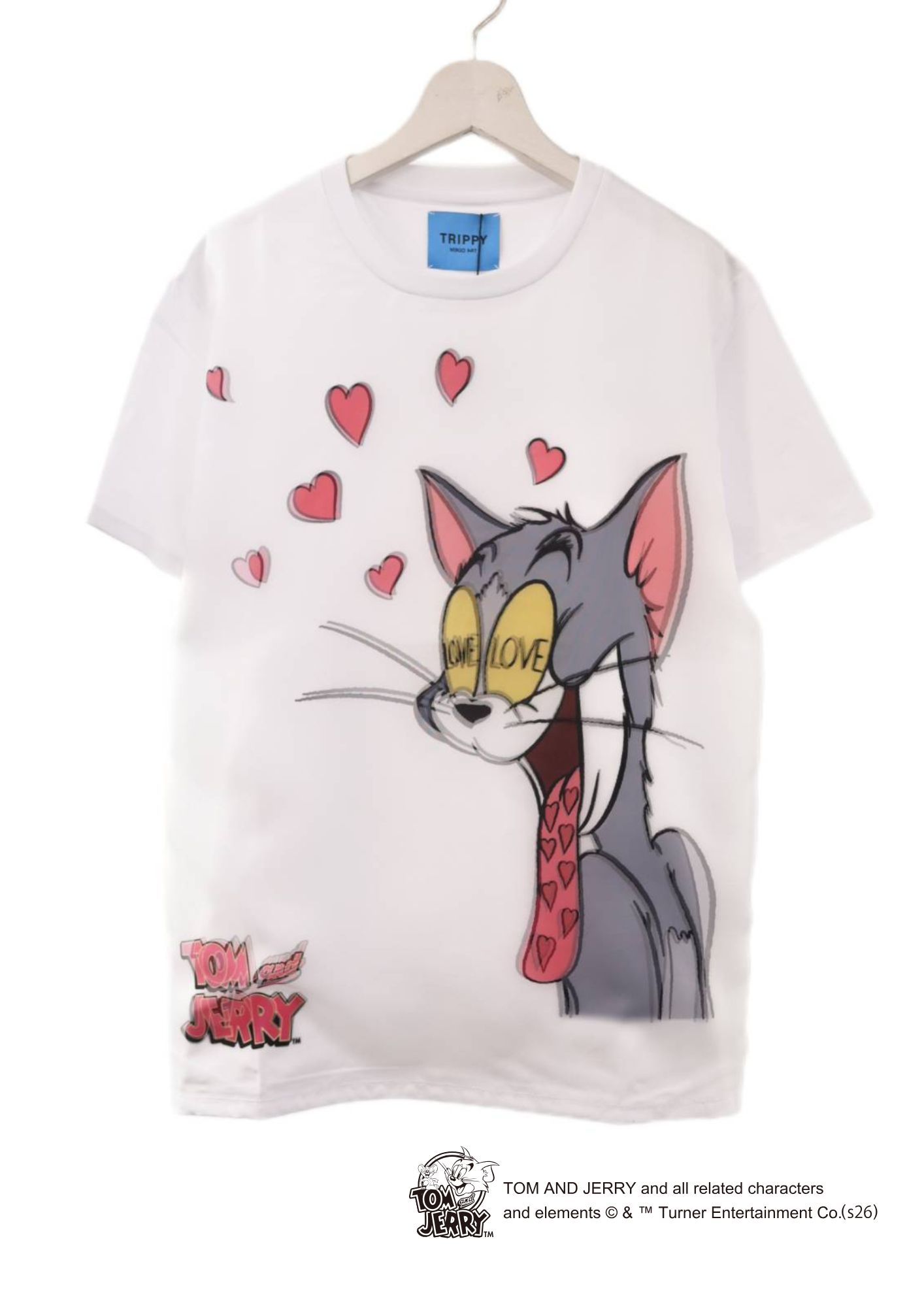 【トム&ジェリー】コラボレーション /TR-150 TOM&JERRY LOVE WHITE 3DTシャツ / ユニセックス