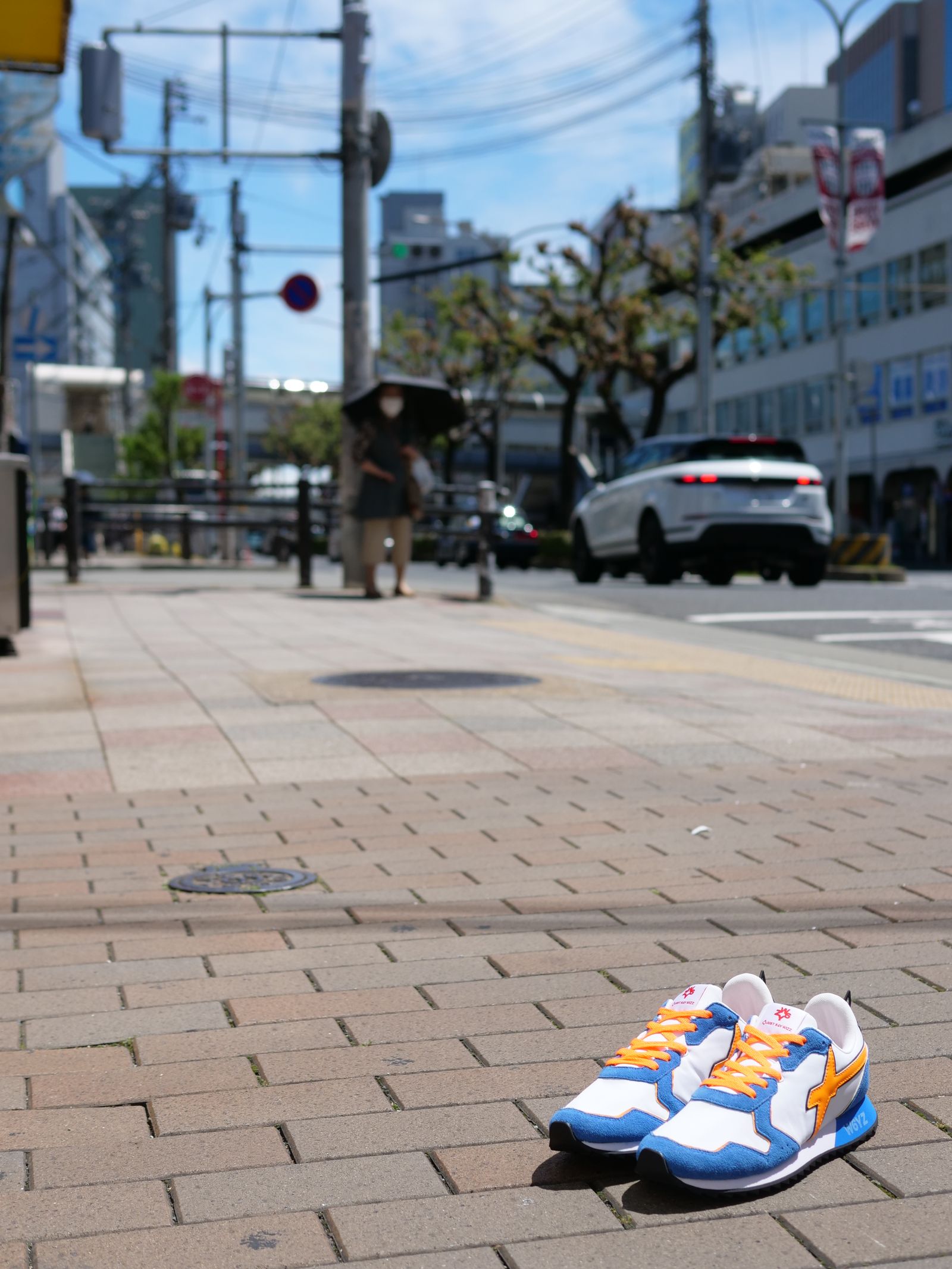 JET-M  / WHT×BLUE/ローカットスニーカー「スウェード×ナイロン×レザーの異素材コンビネーション」