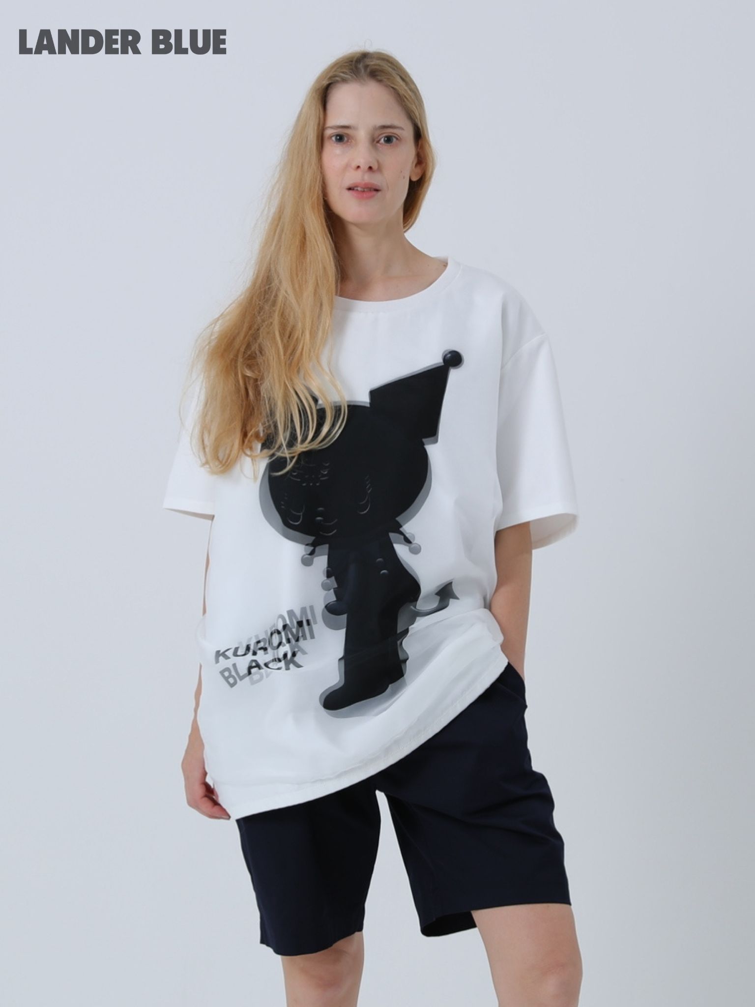 【3Dクロミ デザイン】TR-096 “BLACK KUROMI“ アートTシャツ / サンリオ  / WHITE/ ユニセックス