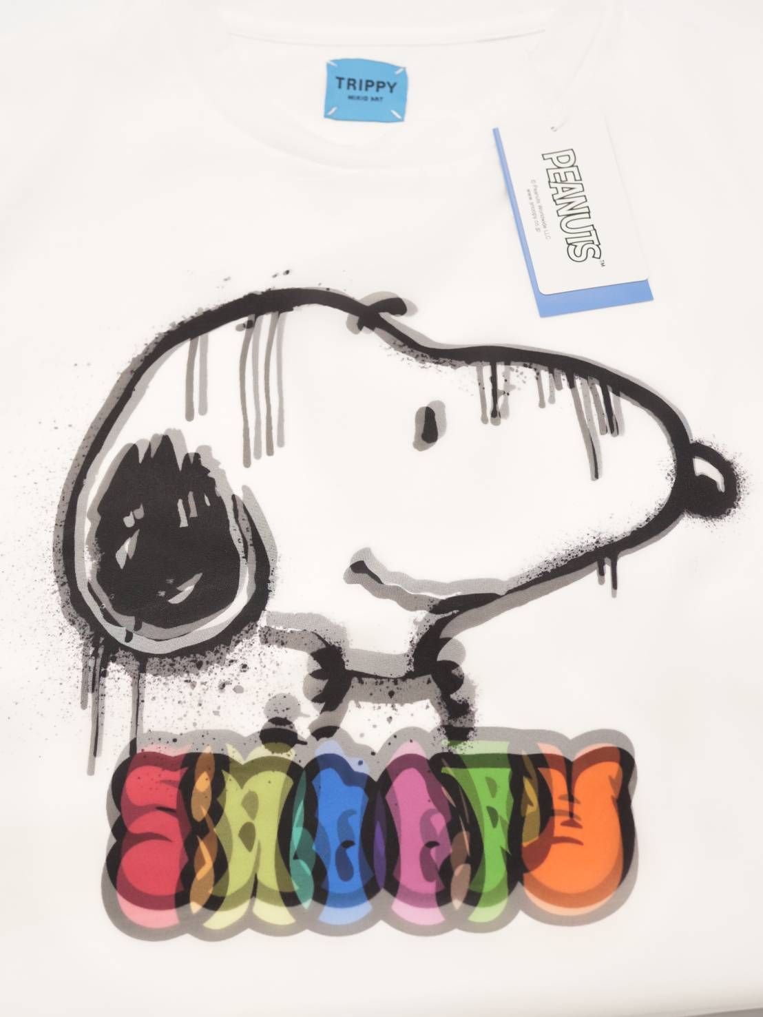 【スヌーピーシリーズ】 SNOOPY / ライセンス商品 / 3Dアート / スヌーピーTシャツ / WHITE  / UNISEX
