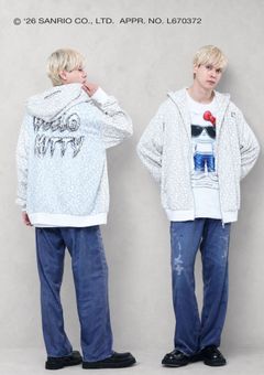 【HELLO KITTY×TRIPPY MIKIO ART】 TR-162 / ZIPパーカー / サンリオ / WHITE / ユニセックス