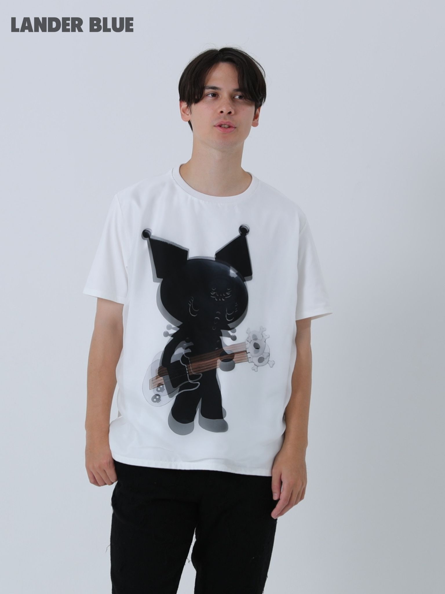 【3Dクロミ デザイン】TR-097“BLACK KUROMI“ アートTシャツ / サンリオ /  WHITE/ ユニセックス