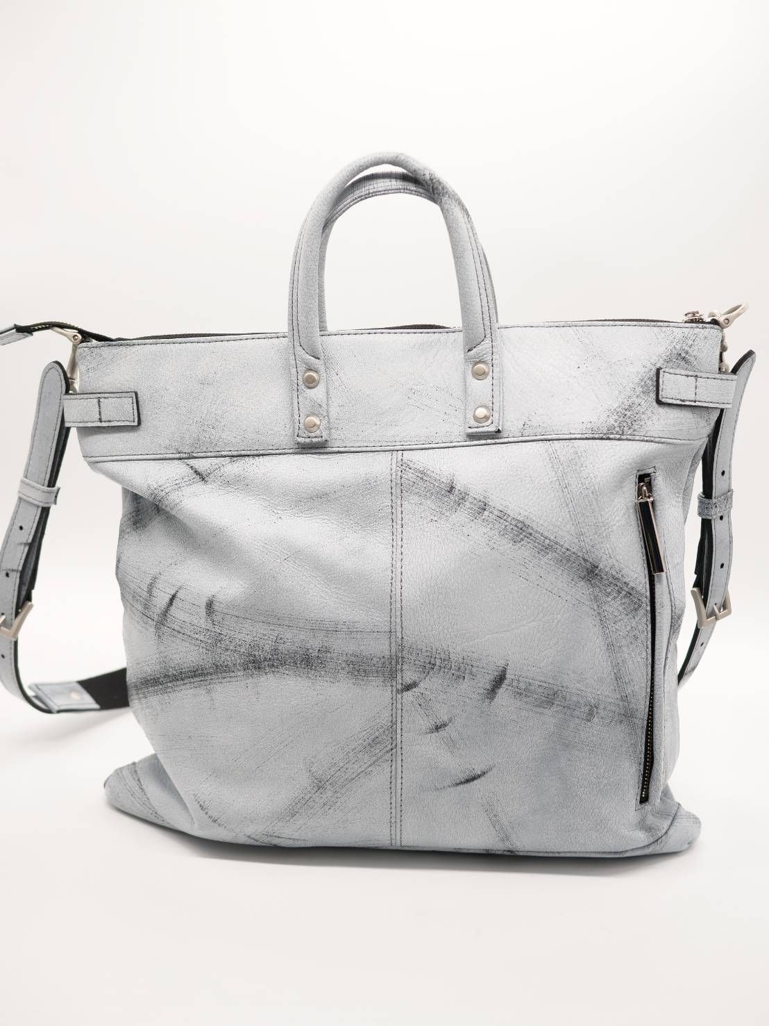 M.U.L 日本製 本革ヘルメットバッグ ヴィンテージホワイト｜2WAY ショルダートート｜姫路レザー使用｜メンズ レディース UNISEX