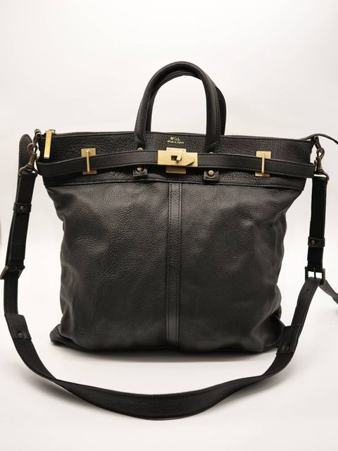 M.U.L 日本製 本革ヘルメットバッグ ブラック｜2WAY ショルダートート｜姫路レザー使用｜メンズ レディース UNISEX