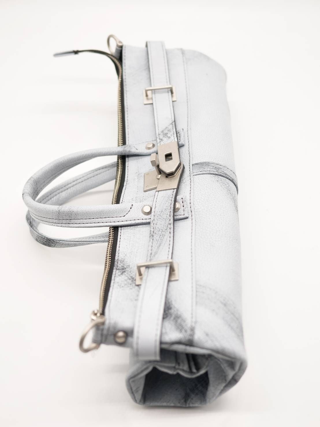 M.U.L 日本製 本革ヘルメットバッグ ヴィンテージホワイト｜2WAY ショルダートート｜姫路レザー使用｜メンズ レディース UNISEX