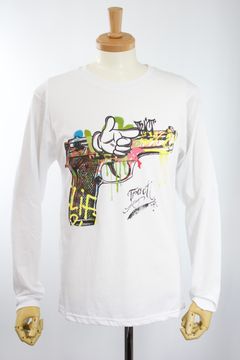 TR158MLS  / GRAFFITI PISTOL / WHITE / グラフィティーTシャツ / アート / MADE IN ITALY
