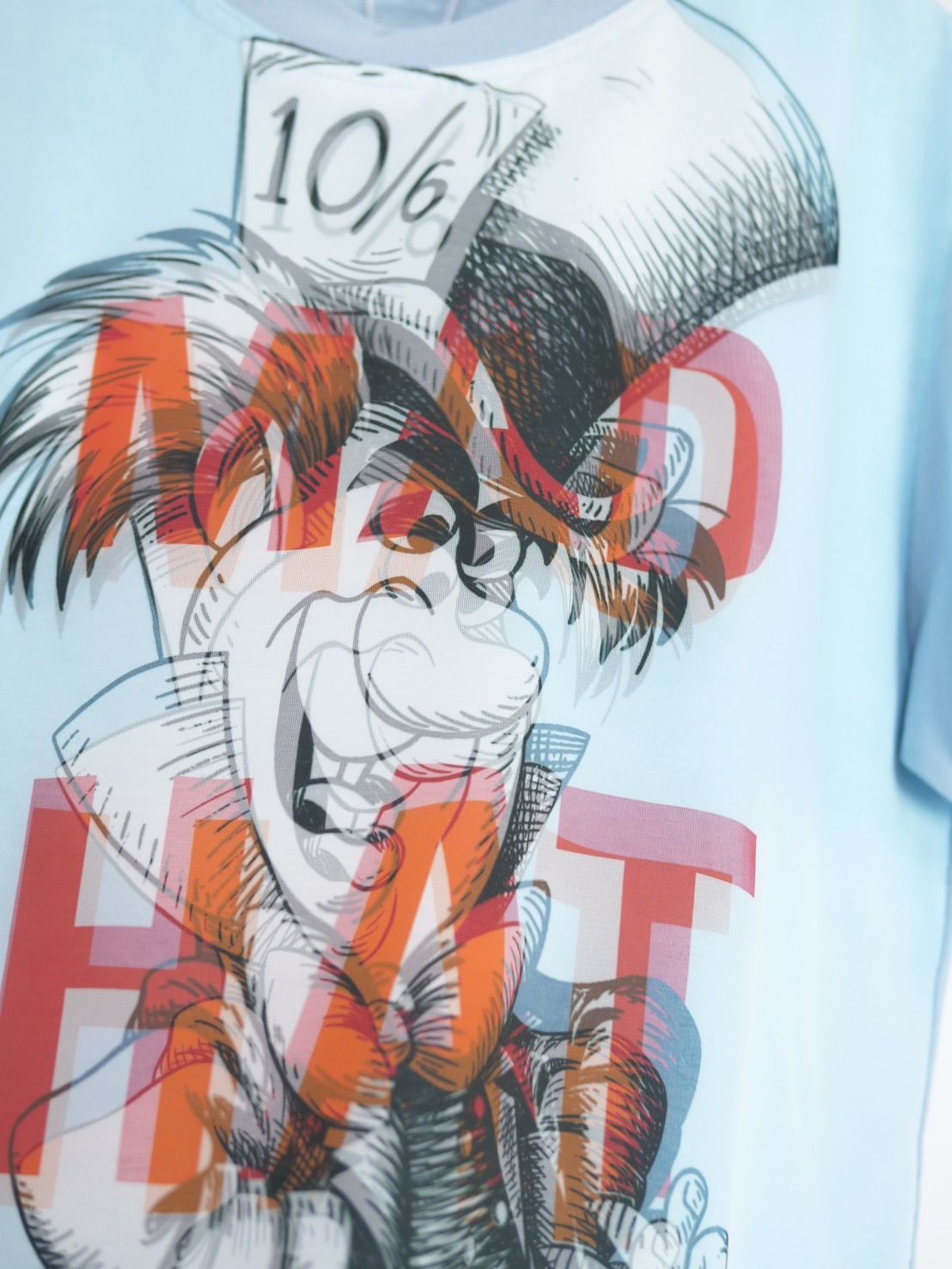 【3Dマッドハッターデザイン】 アートTシャツ /  不思議の国のアリス / ディズニーコラボ  / 水色 / ユニセックス