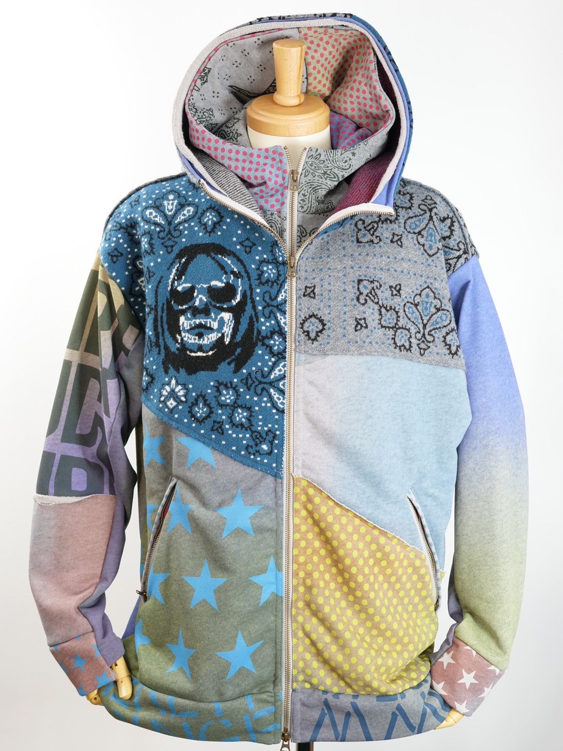 【異素材を組み合わせた逸品】ONE-1009 / HOODED BLOUSON / レイヤードZIPパーカー