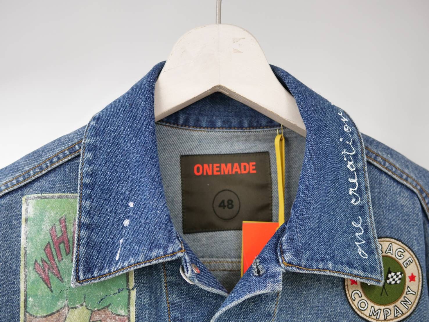 【ONEMADE × GARAGE COMPANY コラボ】 デニムジャケット｜LAカスタムバイクカルチャーと現代アートが融合した限定モデル
